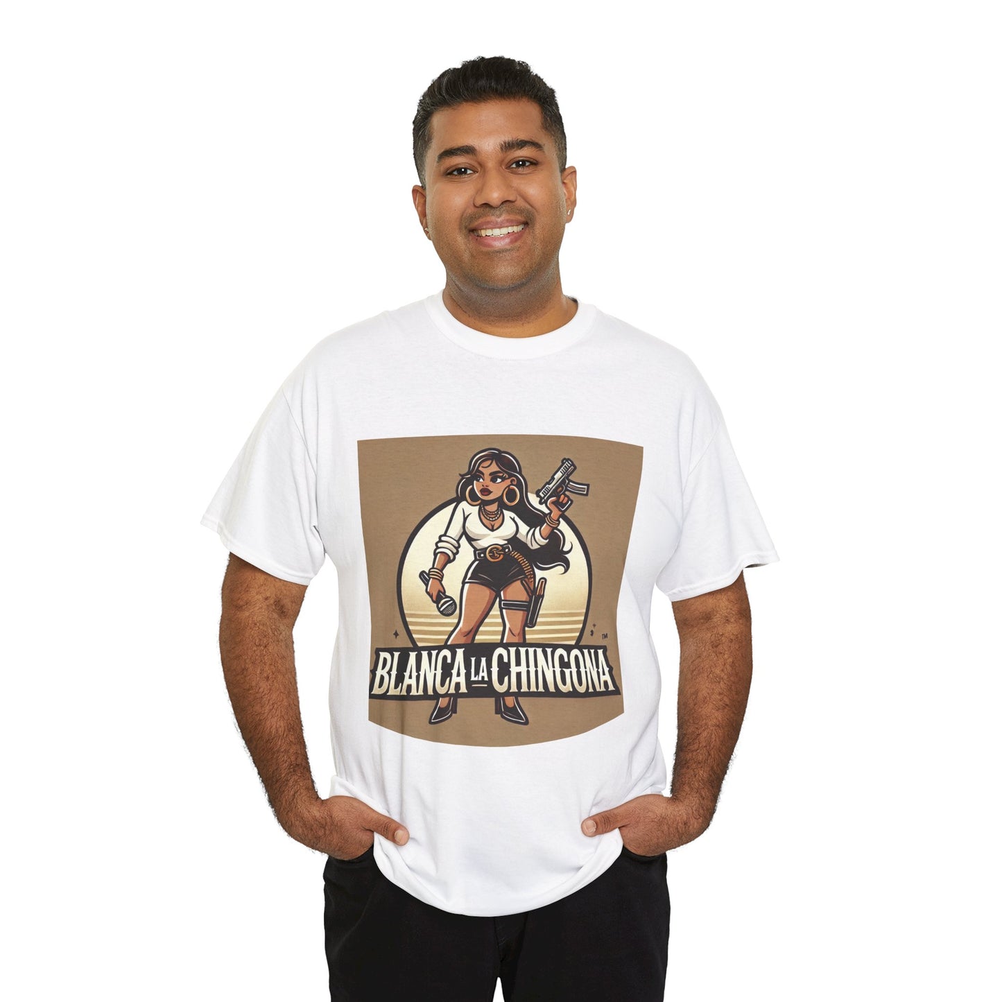 Empowering Unisex Heavy Cotton Tee - 'Blanca La Chingona' Design