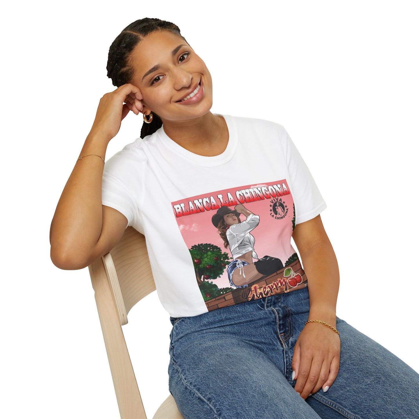 Cherry album cover on a Unisex Softstyle T-Shirt - Celebrate Culture & Empowerment