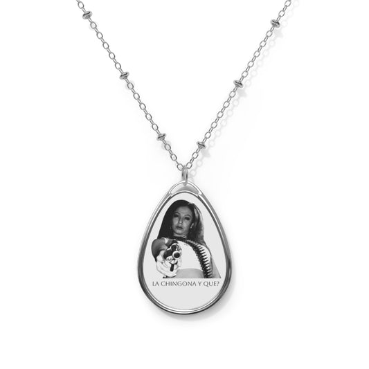 La Chingona Oval Necklace - Empowering Statement Jewelry for Everyday Wear