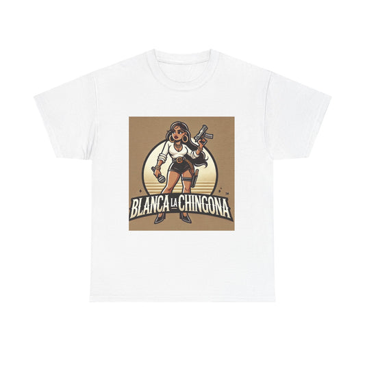 Empowering Unisex Heavy Cotton Tee - 'Blanca La Chingona' Design