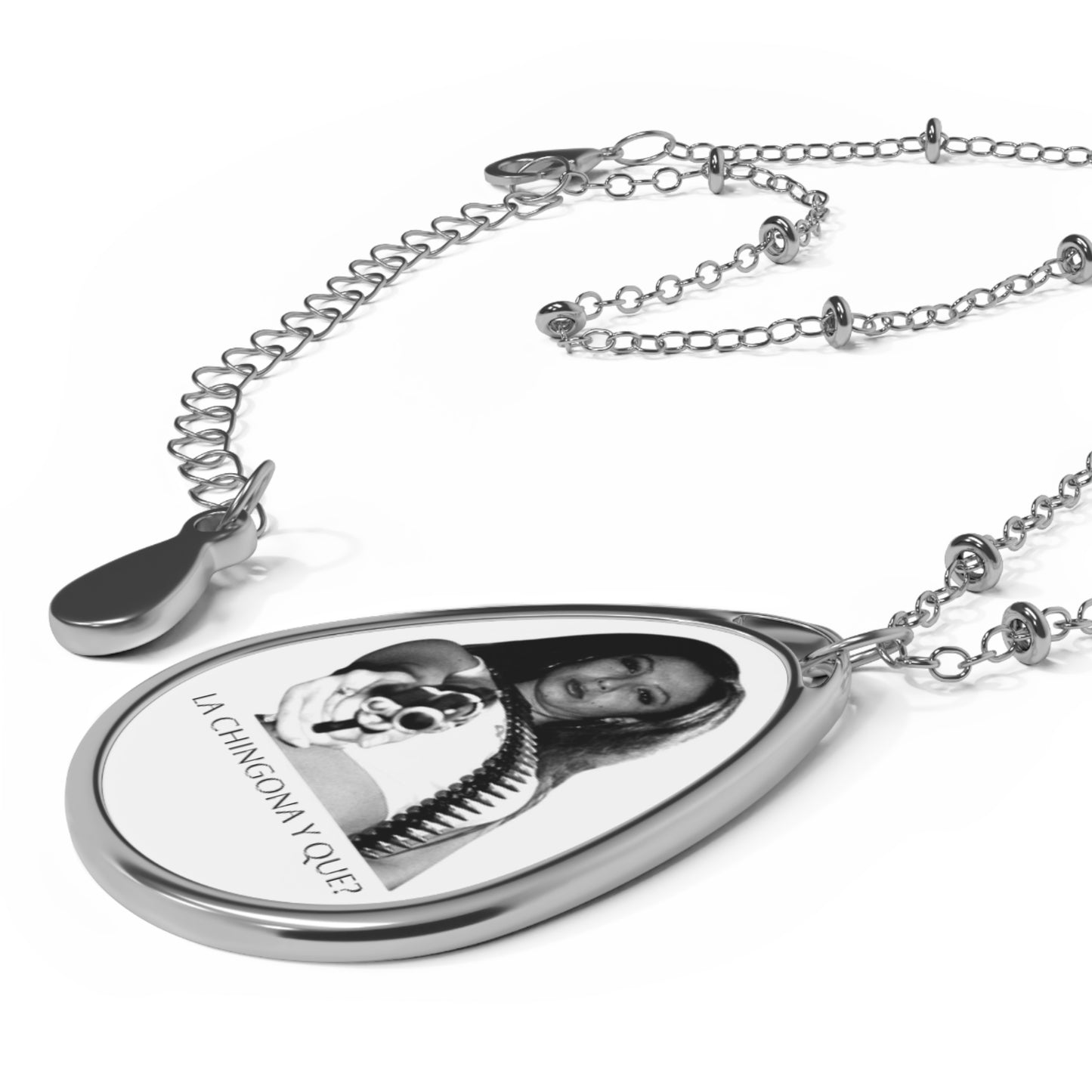 La Chingona Oval Necklace - Empowering Statement Jewelry for Everyday Wear
