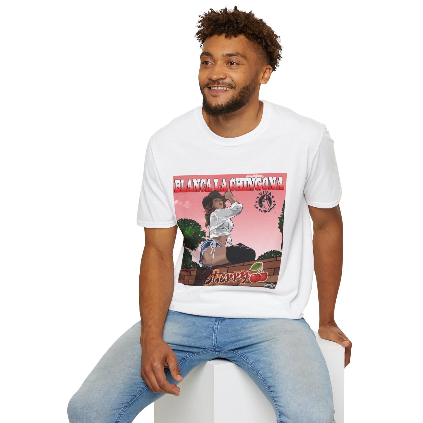 Cherry album cover on a Unisex Softstyle T-Shirt - Celebrate Culture & Empowerment