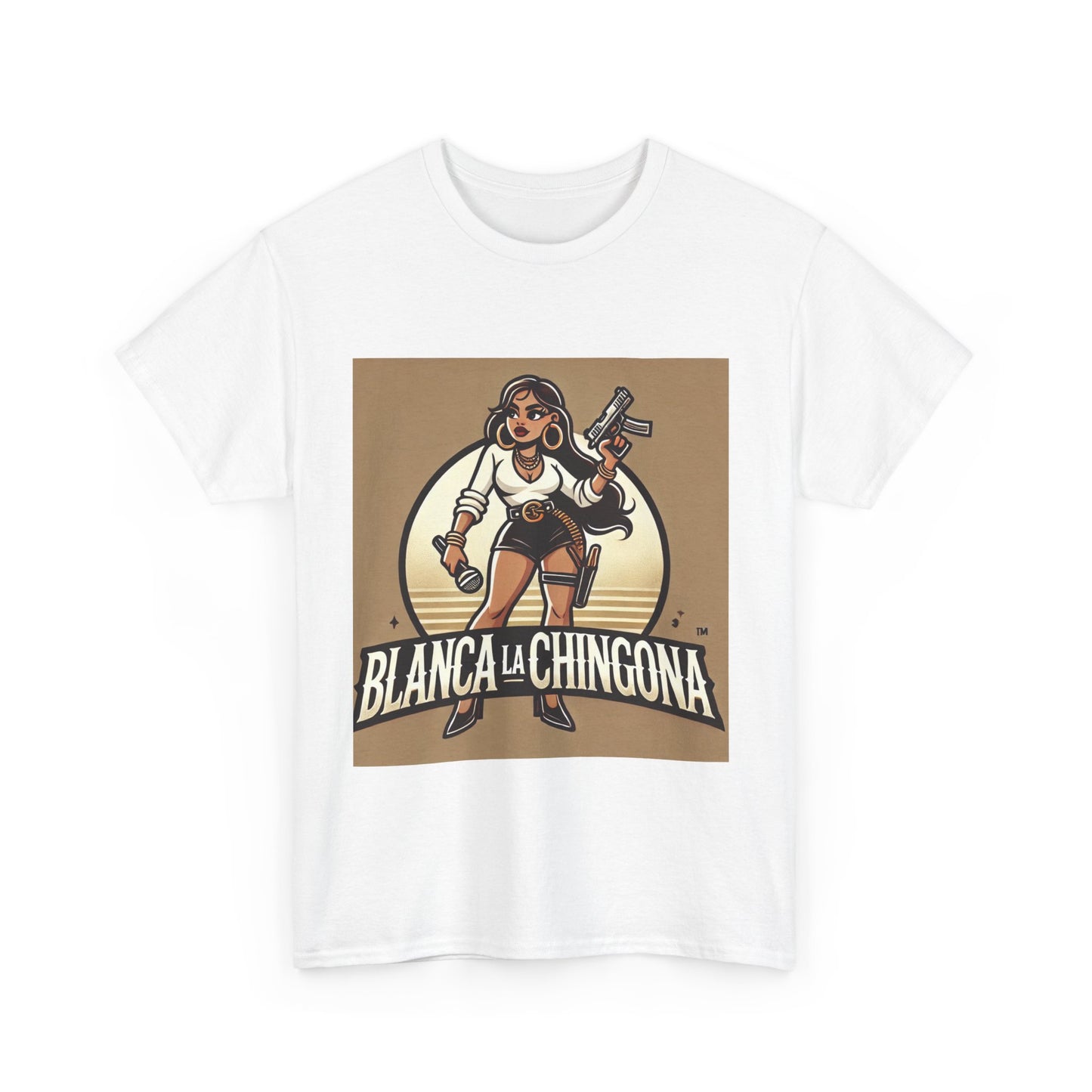 Empowering Unisex Heavy Cotton Tee - 'Blanca La Chingona' Design